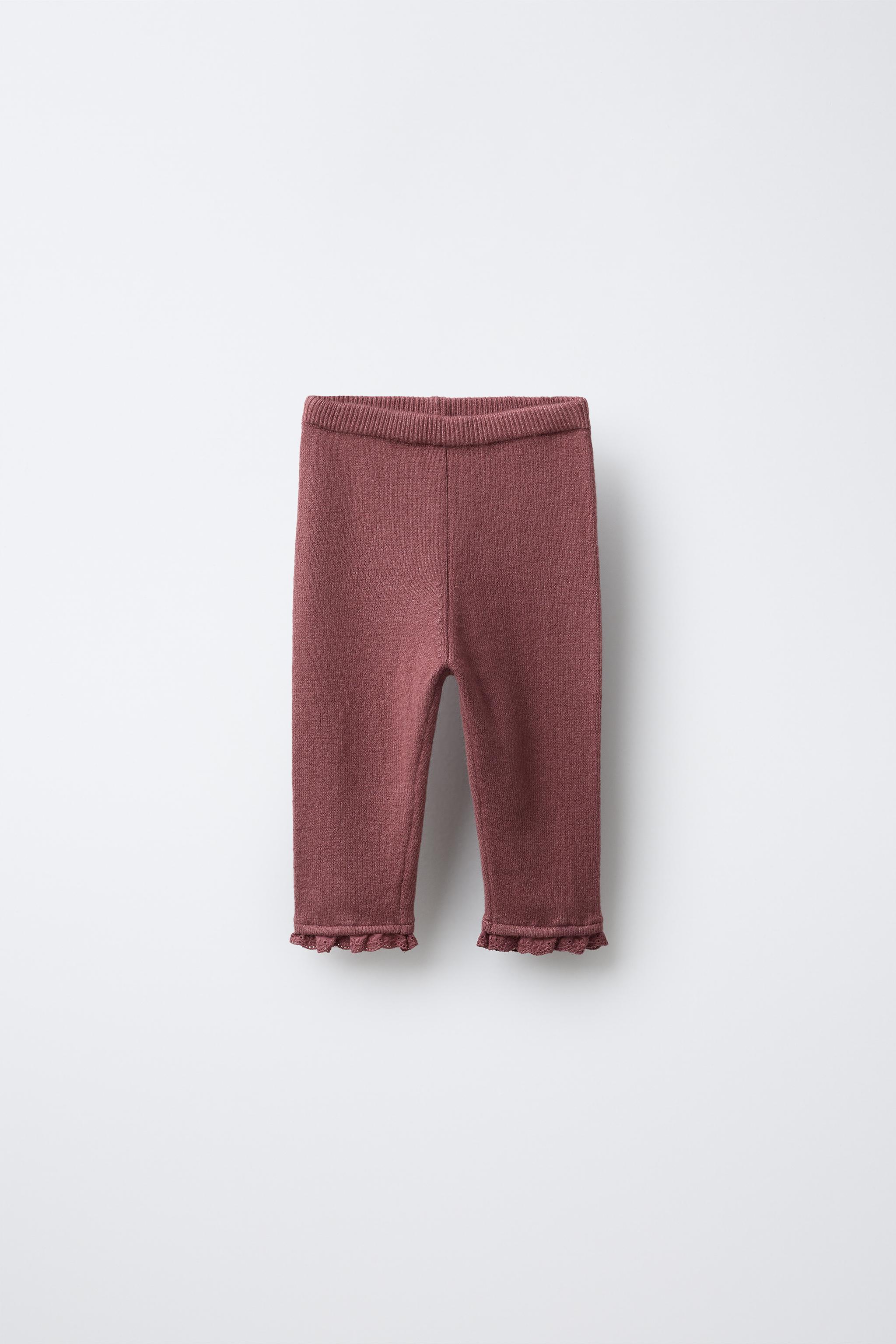 LACE TRIM KNIT LEGGINGS