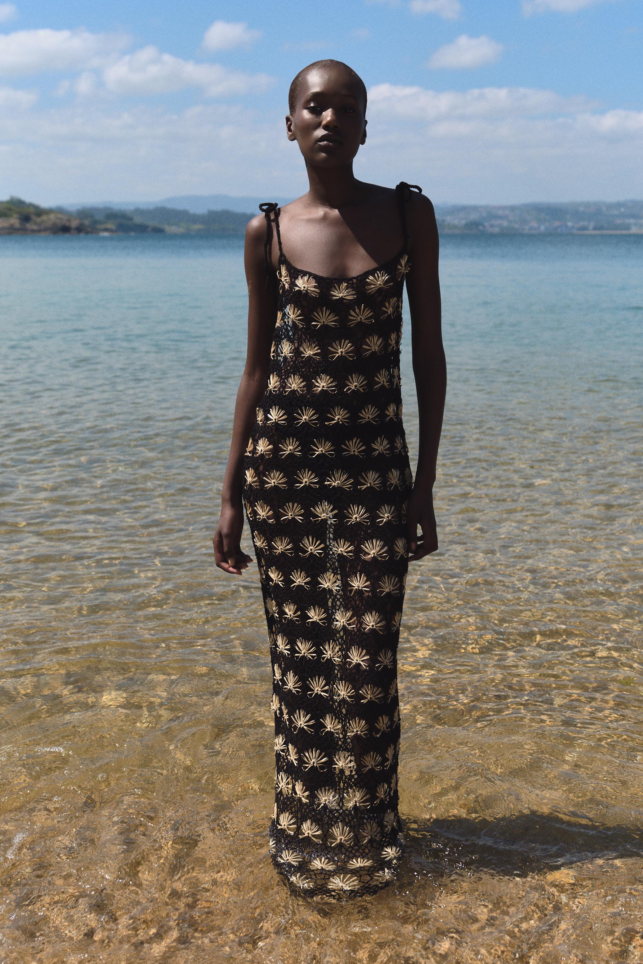 Dress Maxi Maglie Zara Abiti Lunghi Uncinetto Abito Mare Uncinetto