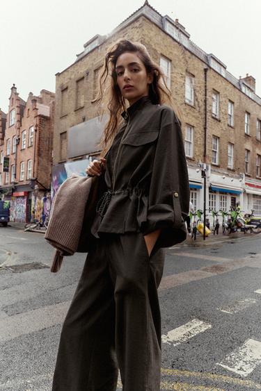 VESTE SAFARI CORDON - Marron foncé de Zara - Image 2