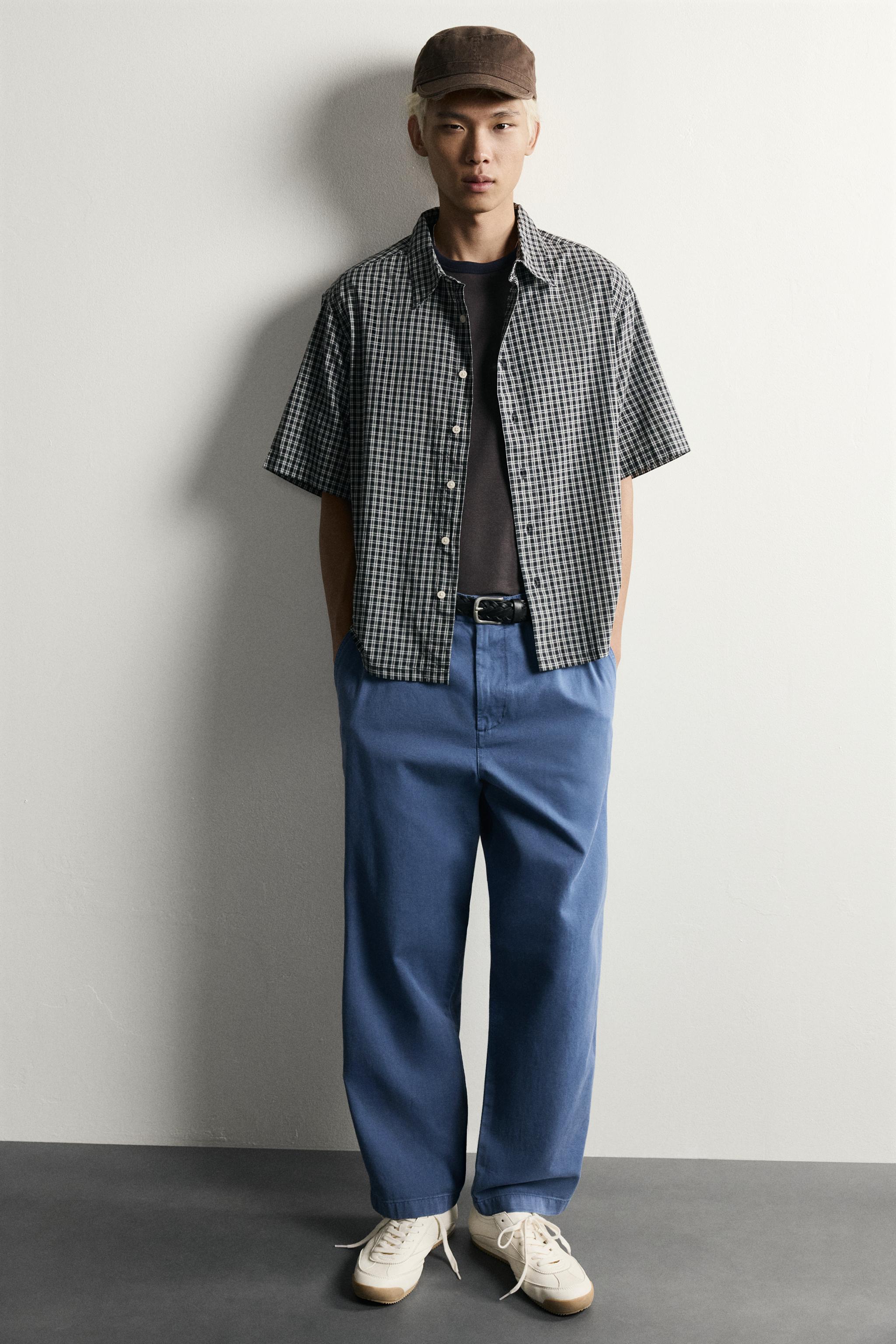 Zara RELAXED FIT JAKARLI KARELİ GÖMLEK görsel 5