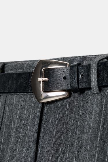 PANTALON JUPE-CULOTTE À CEINTURE ET RAYURES TENNIS - rayures de Zara - Image 7
