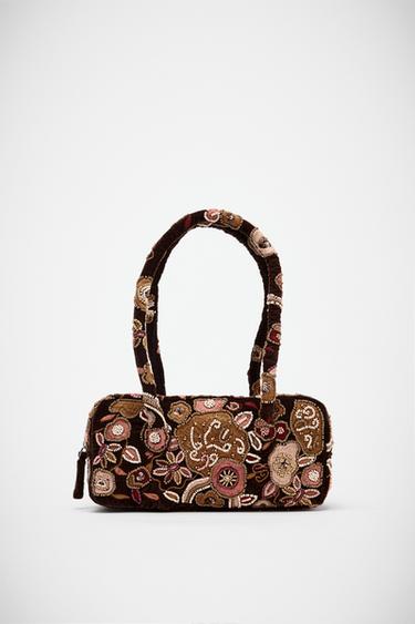 EMBROIDERED SHOULDER BAG - Multicoloured by Zara