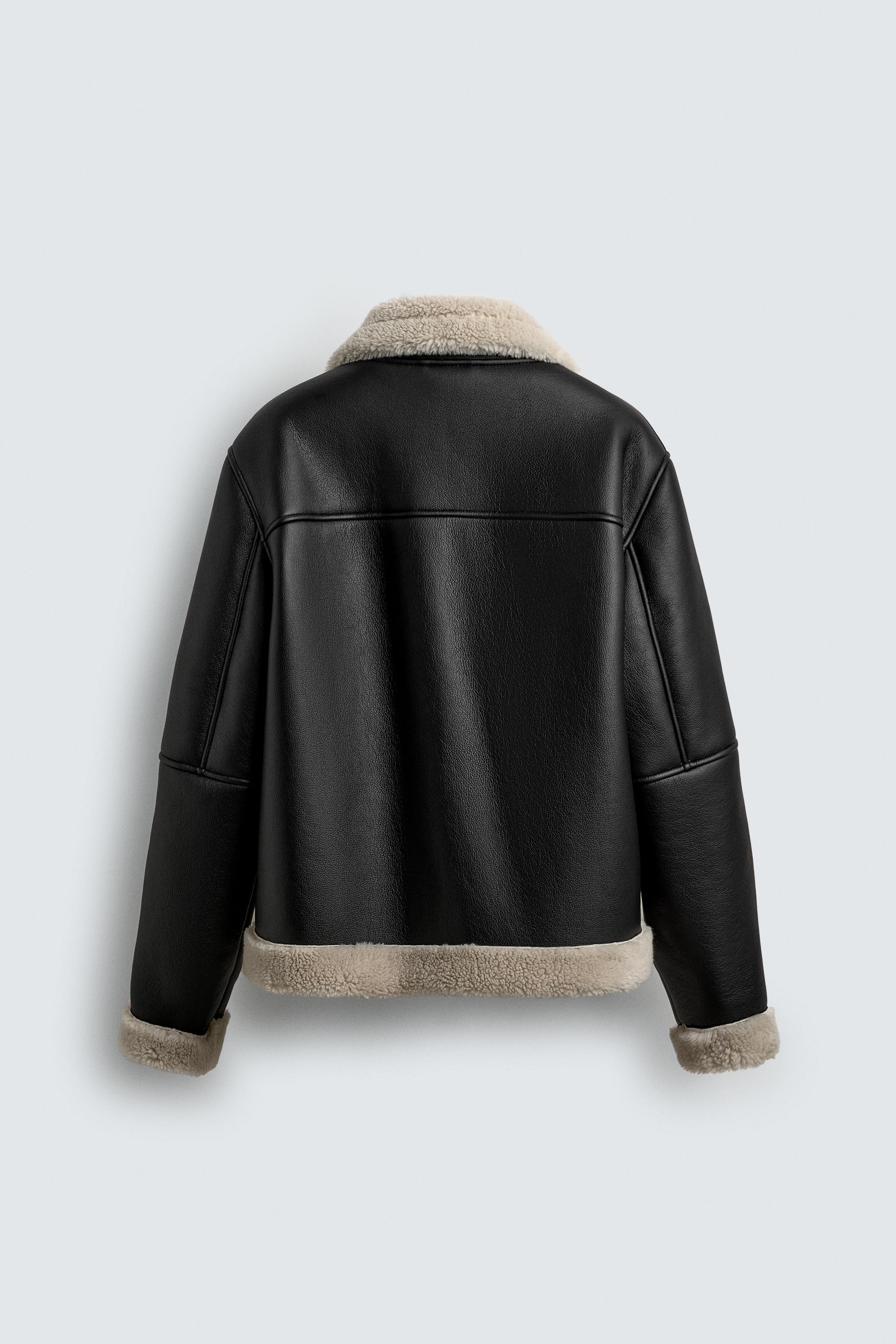 ダブルフェイス フェイクレザー ジャケット - ブラック | ZARA Japan