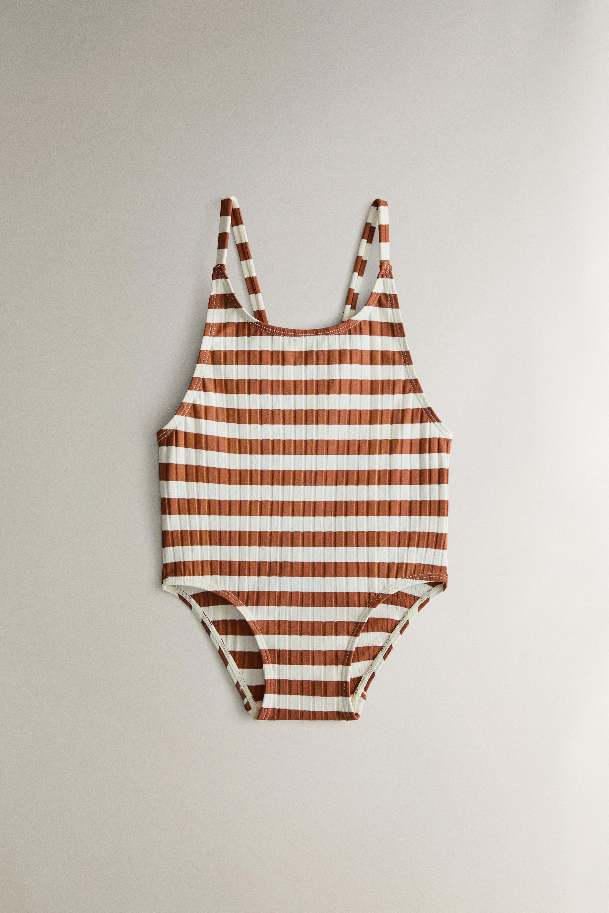 KIDS' STRIPED BEACH SWIMSUIT