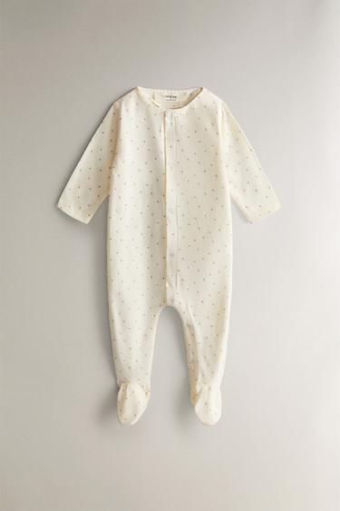 Zara BABY FLORAL ROMPER - Cream