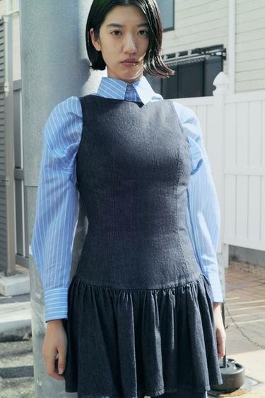 STRIPED OVERSIZE POPLIN SHIRT - Blue/White by Zara