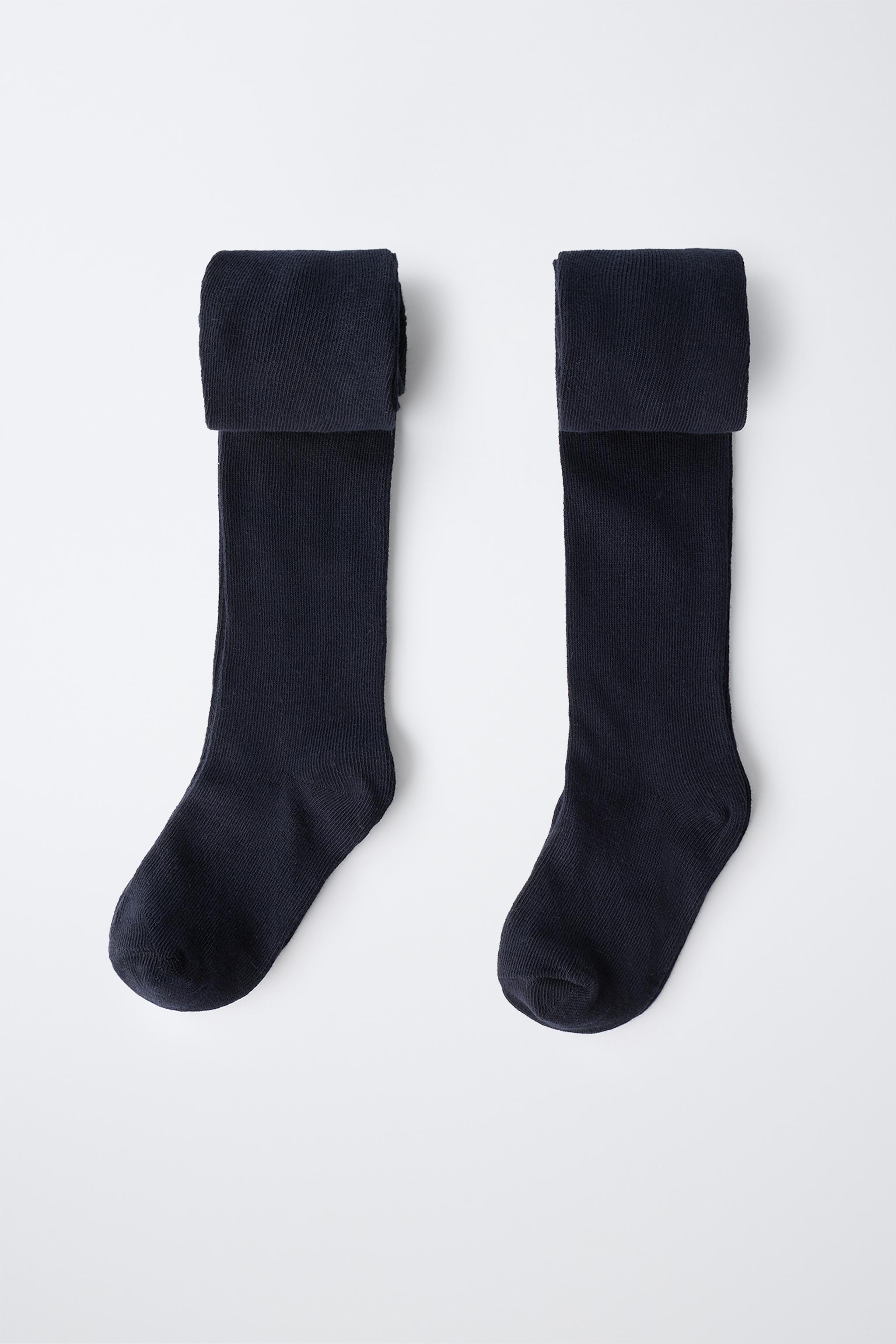 TWO-PACK PLAIN TIGHTS — Navy blue