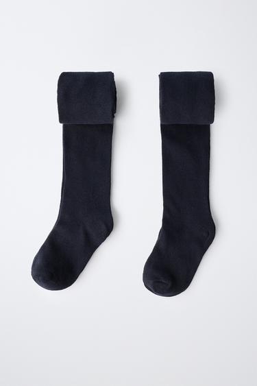 TWO-PACK OF PLAIN TIGHTS - Navy blue by Zara