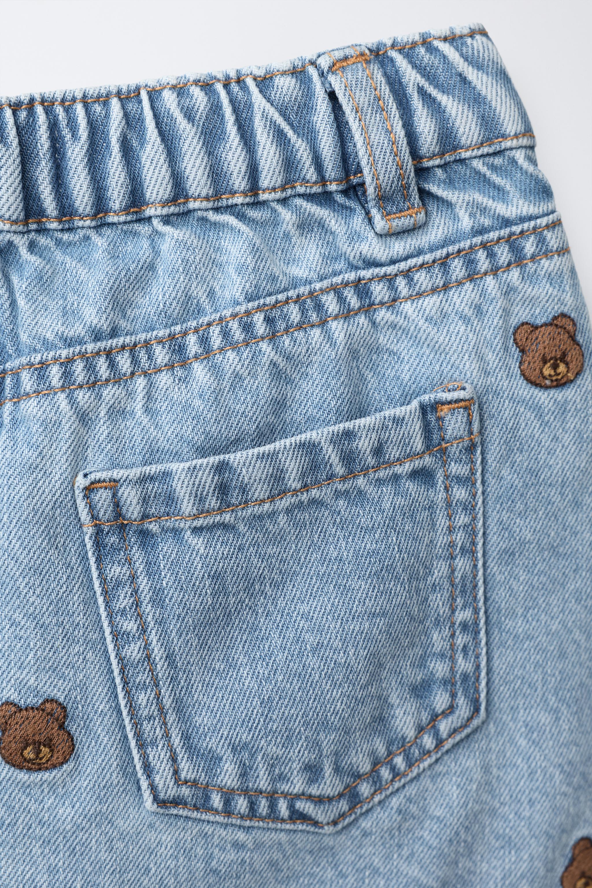 Детские юбки Zara BEAR PRINT DENIM SKIRT — фото 5