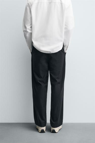 PANTALON PLIS COUPE DÉCONTRACTÉE - Bleu marine de Zara - Image 2