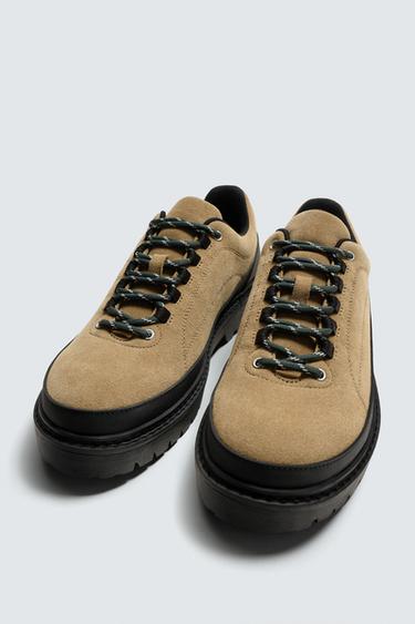 CHAUSSURES EN CUIR AVEC CONTRASTE - Beige de Zara - Image 4