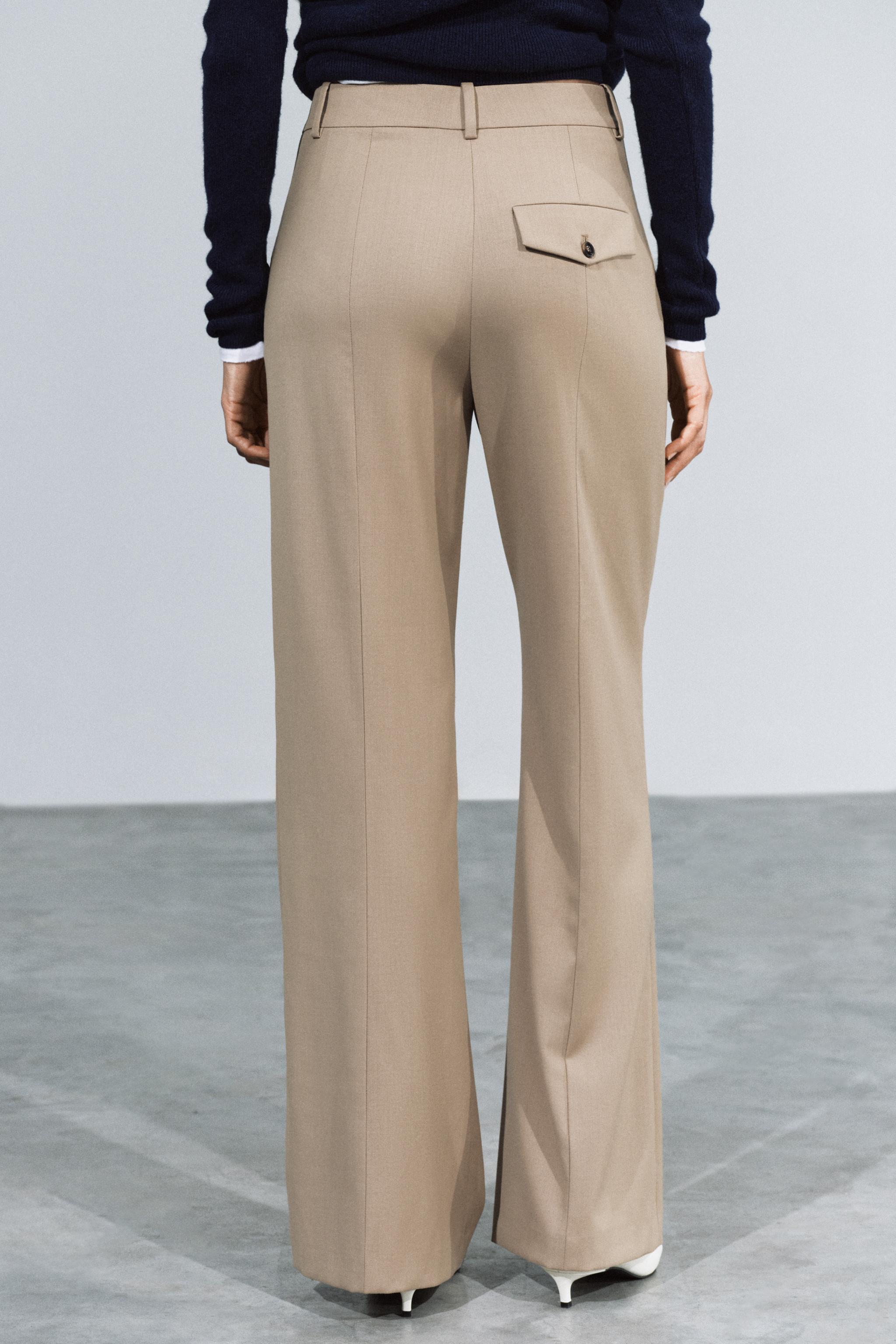 ZW COLLECTION STITCHED-CREASE PANTS - Light camel | ZARA United States