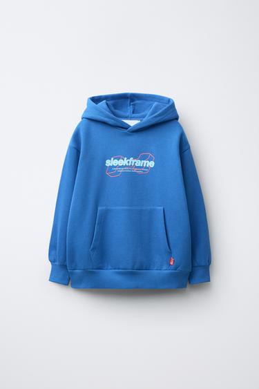 SLOGAN PRINT HOODIE - Blue by Zara - Image 0