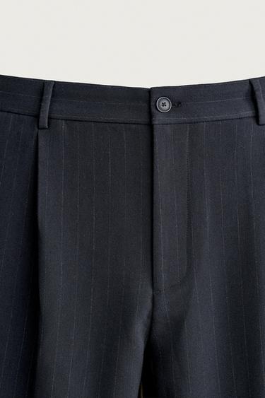 PANTALON COUPE DÉCONTRACTÉE À PLIS - rayures de Zara - Image 8