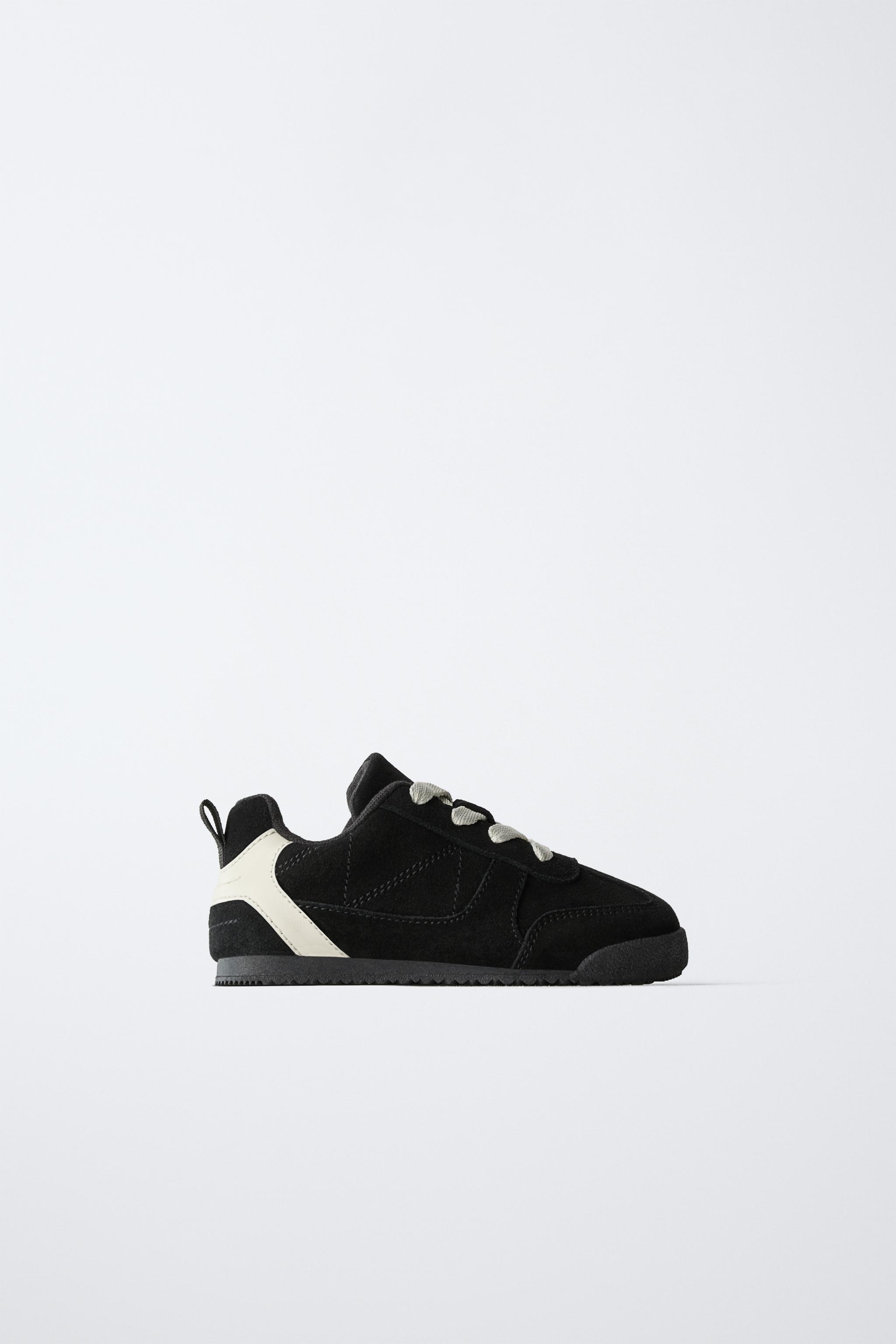 レザースポーツスニーカー - ブラック | ZARA Japan / 日本