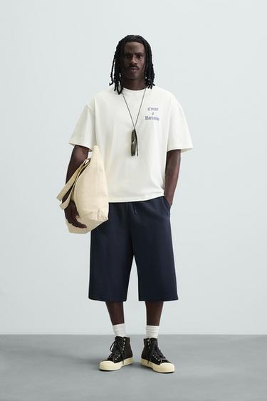 Zara PRINTED GRAPHIC T-SHIRT - Oyster-white - Image 0