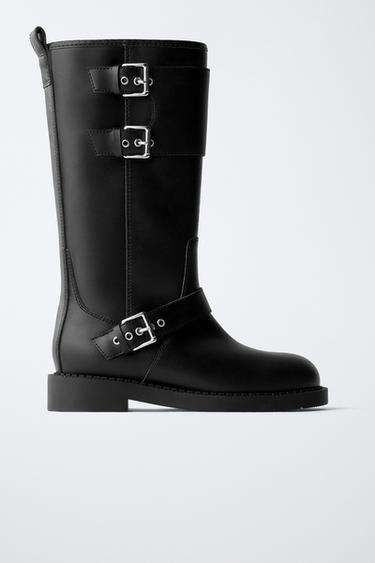 BIKER KNEE-HIGH BOOTS - Black by Zara