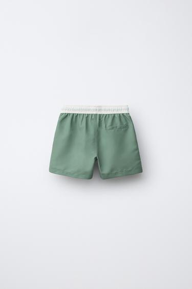 6-14 YEARS/ MINECRAFT © MOJANG AB. ™ SWIM SHORTS - Green by Zara - Image 1