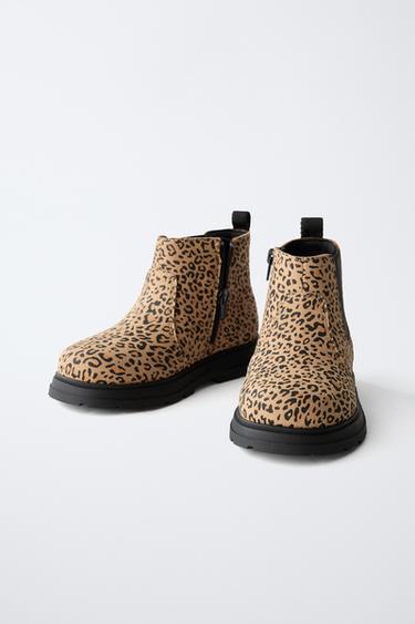 BOTA ELÁSTICO ANIMAL PRINT - Marrón Arena de Zara