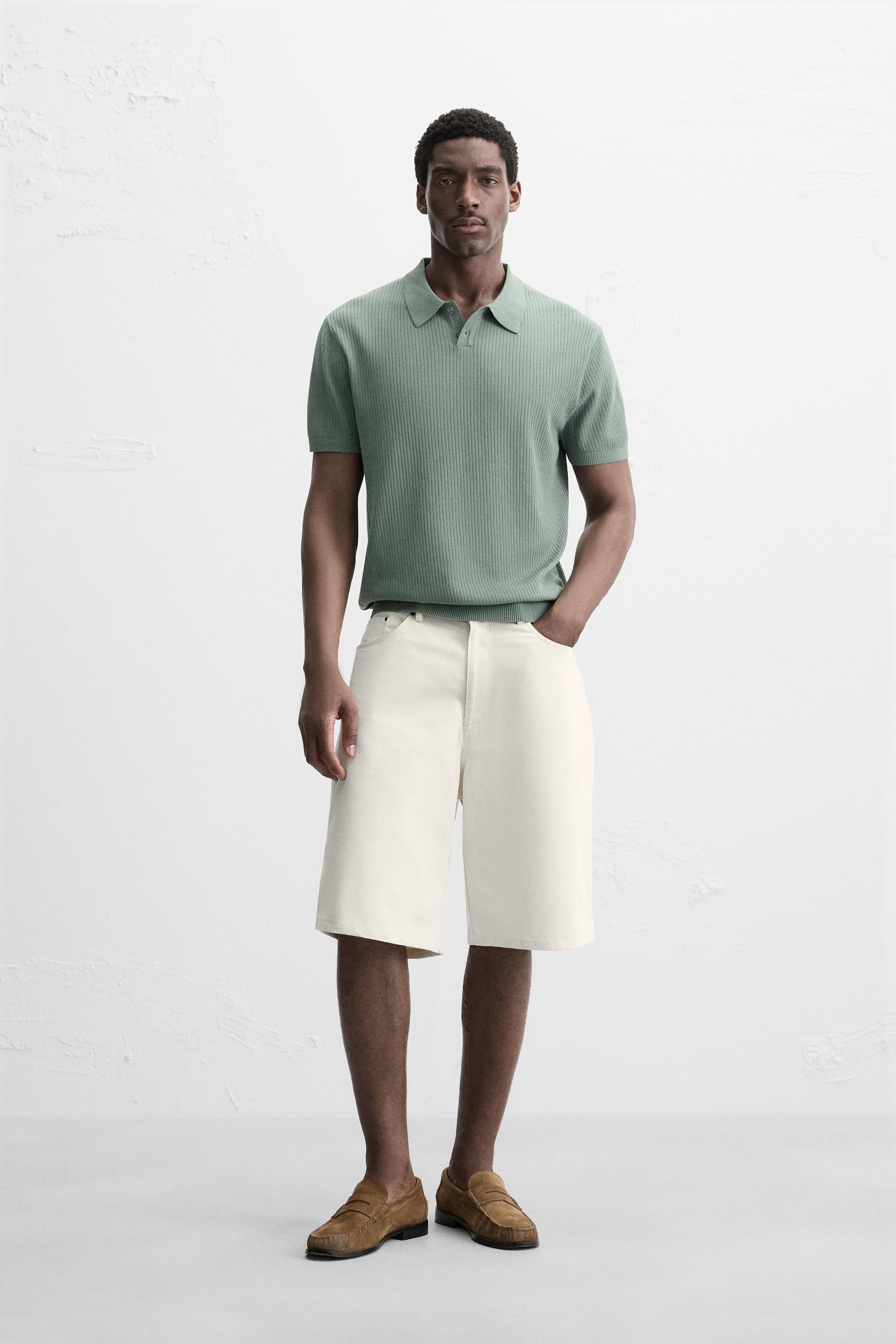 RIB KNIT POLO SHIRT
