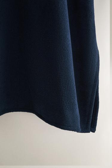 PONCHO DE PLAGE COTON ÉPONGE - Bleu marine de Zara - Image 3