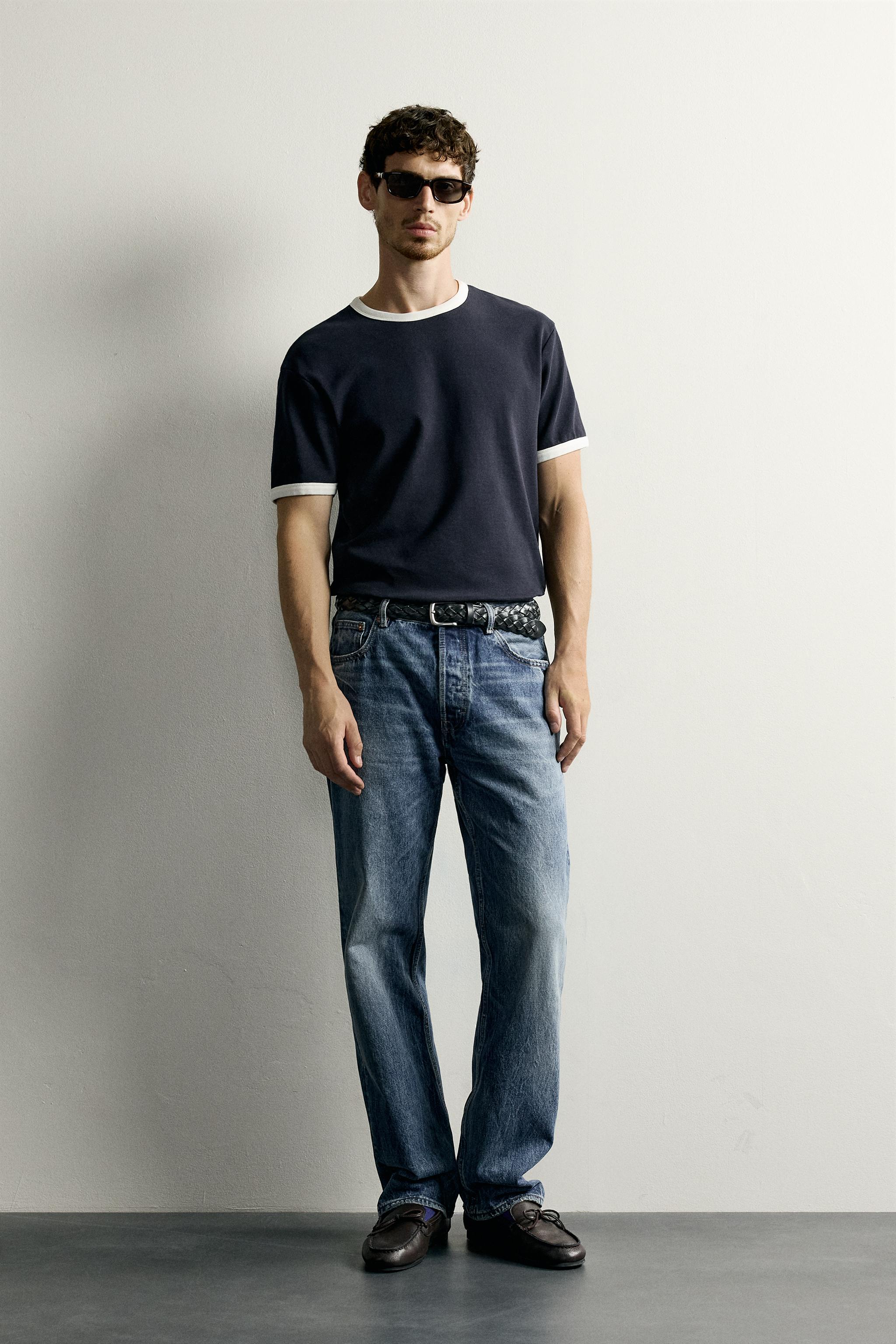 Zara KONTRAST FİTİLLİ BASIC T-SHIRT