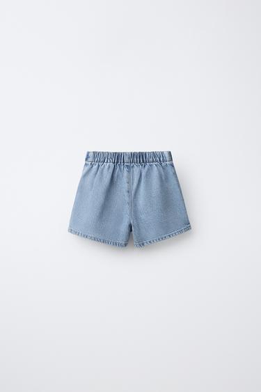 JUPE-SHORT EN JEAN AVEC NŒUDS - Bleu moyen de Zara - Image 1