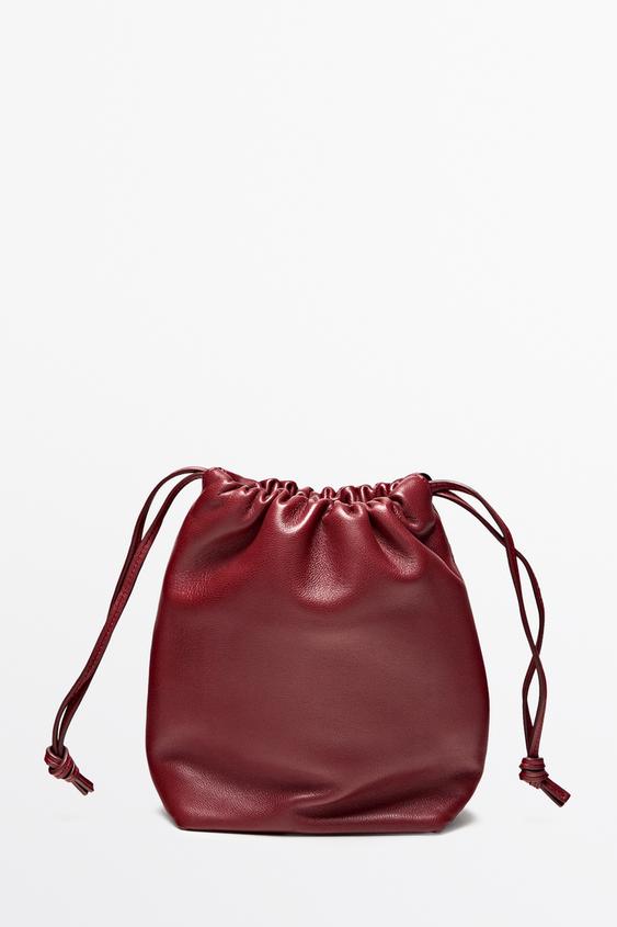 Zara Nappa leather bucket bag - white - Image 0