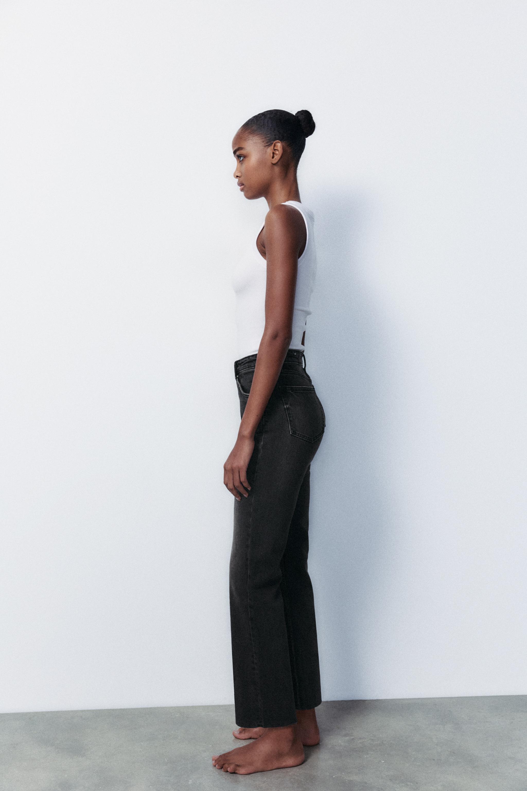 Pantalon Cargo Zara Pantaloni Neri Pantalone Flare Zara Pantalones Flare Zara TRF CROPPED FLARE HIGH