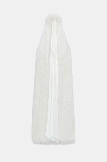 ZW COLLECTION HALTER DRESS - White by Zara - Image 7