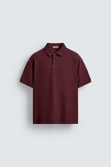 НЕГІЗГІ ТЕКСТУРАЛЫ ПОЛО - Қою қызыл Zara компаниясынан