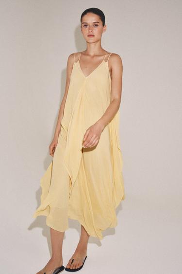 ПЛАТЬЕ С ВОЛАНАМИ ИЗ ЛИМИТИРОВАННОЙ КОЛЛЕКЦИИ ZW — ЖЕЛТЫЙ от Zara