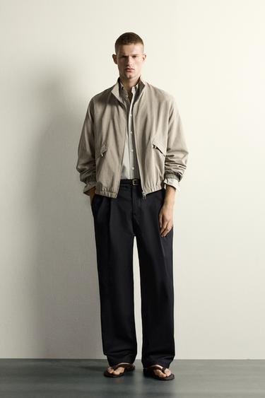 RELAXED FIT FAUX SUEDE BOMBER JACKET - Pearl grey by Zara