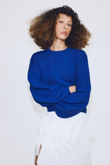 KNIT JUMPER WITH LOOSE-FIT SLEEVES - Bluish by Zara
