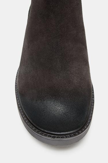 BUCKLED SPLIT SUEDE ANKLE BOOTS - Brown by Zara - Image 6