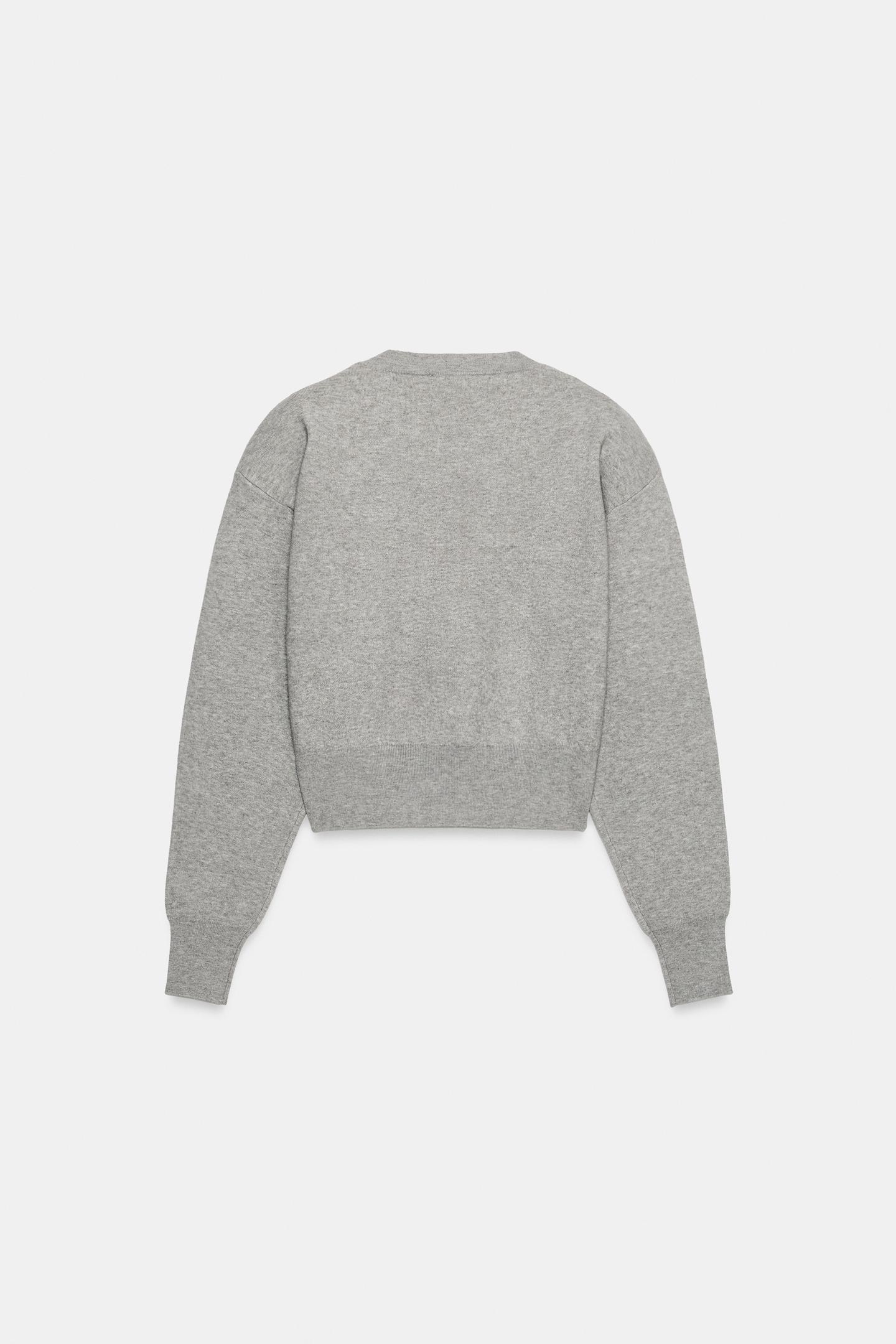 Женский свитер Zara Shoulder Pad Knit Jumper, цвет: Серый — фото 7