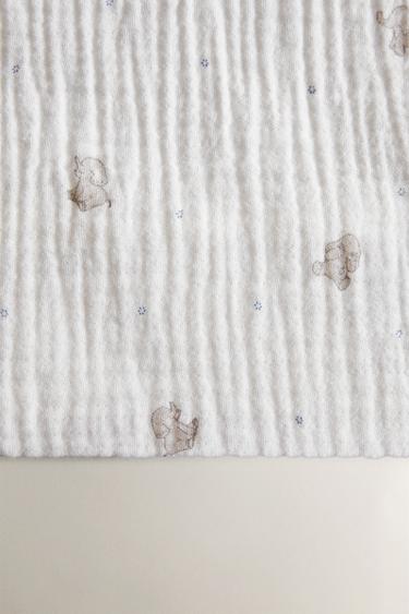 MUSLIN ELEPHANT MINI COT SHEET SET - Grey by Zara - Image 3
