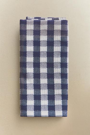 PACK OF GINGHAM NAPKINS (PACK OF 2) - أزرق الخاص بـ Zara