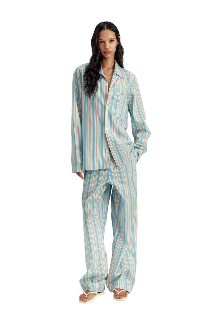 RELAXED FIT STRIPED JACQUARD TROUSERS