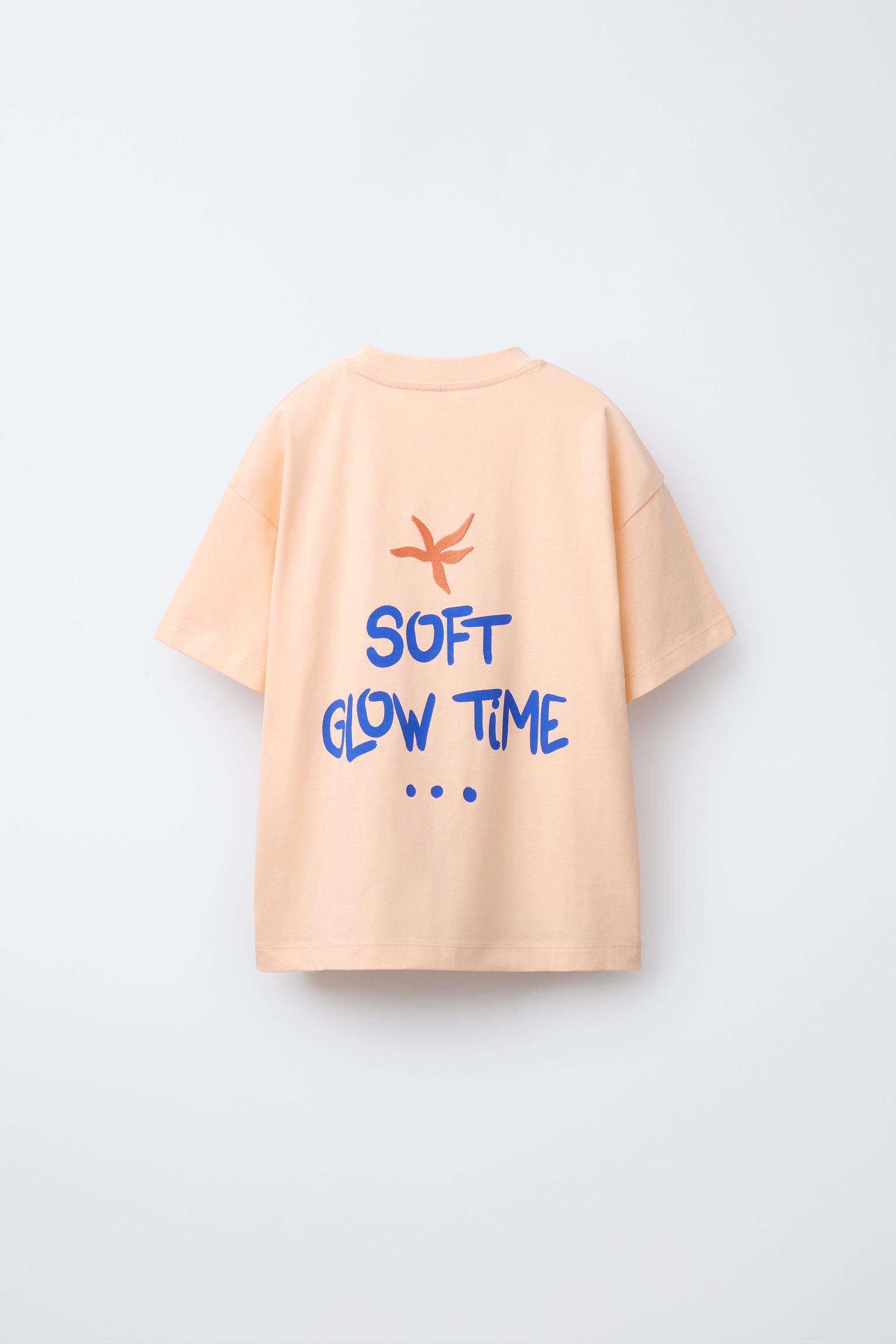 テキストプリントTシャツ - オレンジ色 | ZARA Japan / 日本