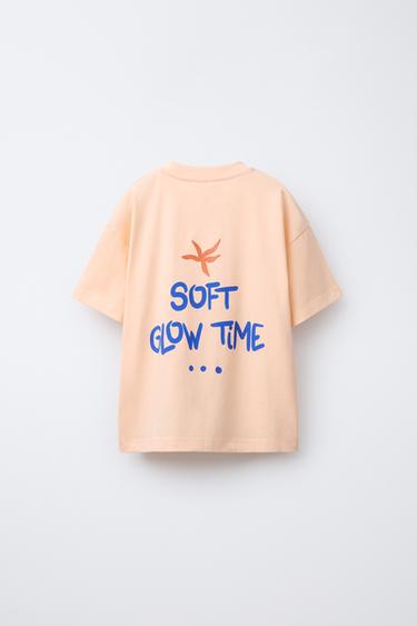 SLOGAN PRINT T-SHIRT - Orange by Zara - Image 1