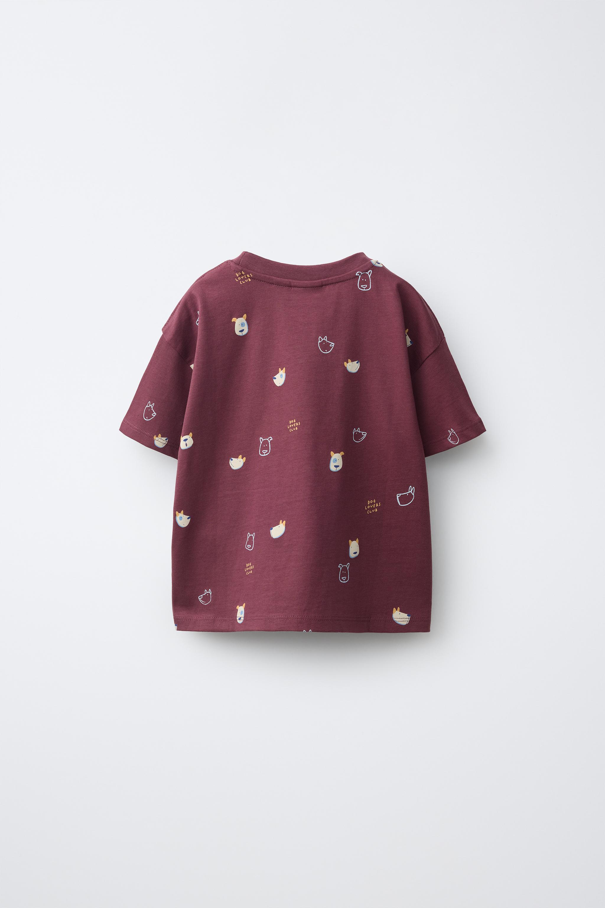 PRINTED T-SHIRT - Dark mauve | ZARA United States