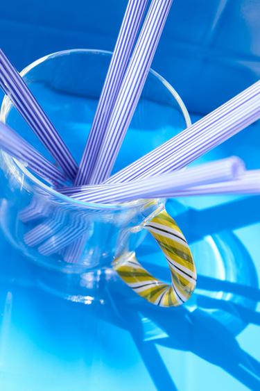 PACK OF STRIPED BOROSILICATE STRAWS (PACK OF 4) - striped by Zara