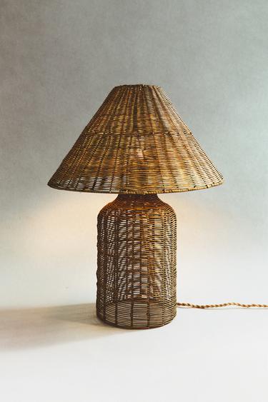 RATTAN TABLE LAMP - Light beige by Zara - Image 5