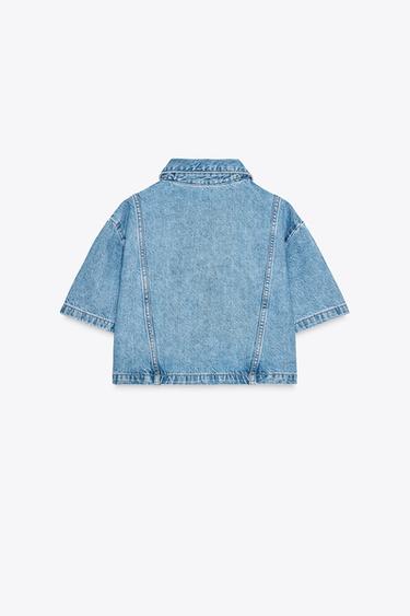 CHEMISE COURTE EN DENIM Z1975 - Bleu moyen de Zara - Image 5