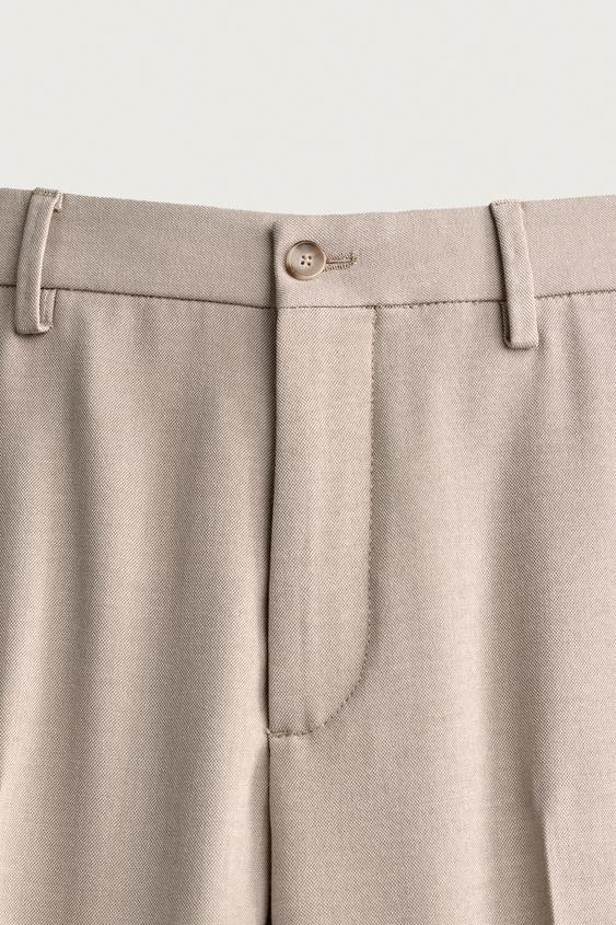 PANTALON DE COSTUME SLIM - Sable / Chiné de Zara - Image 8