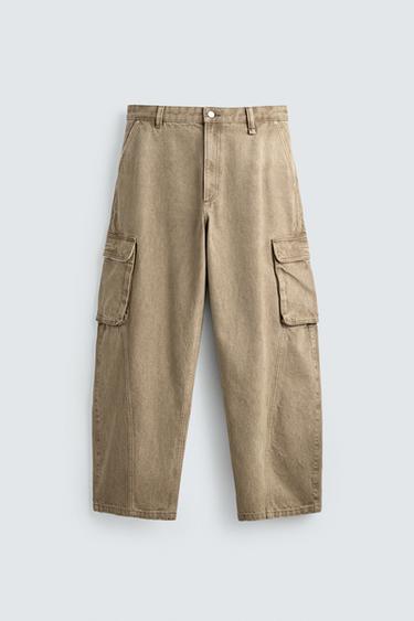 PANTALLONA CARGO BALLOON FIT - Bezhë nga Zara