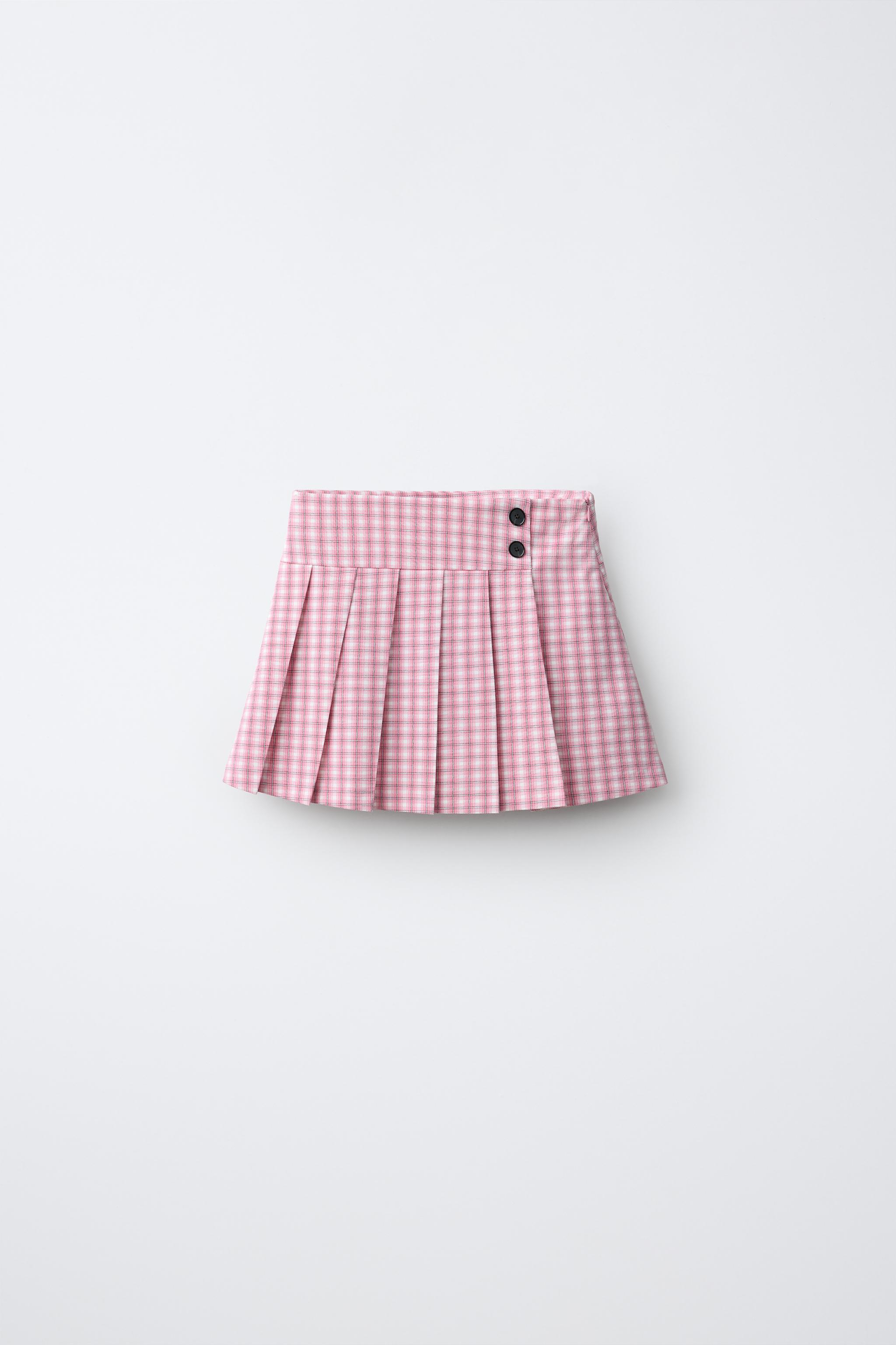 PLAID PLEATED SKIRT