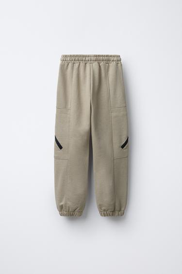 JOGGERS WITH ZIPS - Dark camel by Zara - Image 1