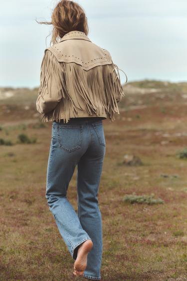 JEAN TRF DROIT À TAILLE HAUTE - Indigo de Zara